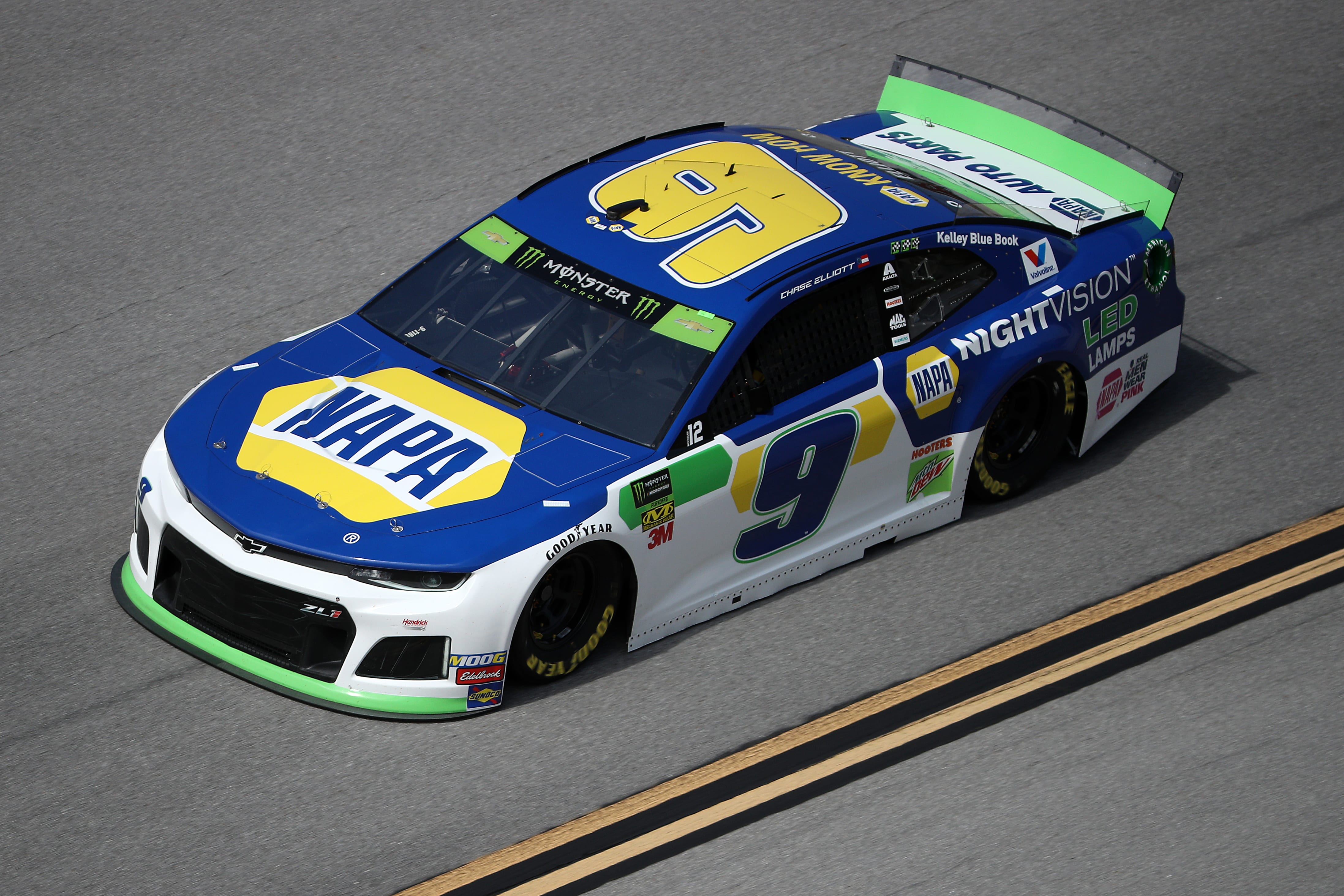 TALLADEGA, ALABAMA - OCTOBER 11: Chase Elliott, driver of the #9 NAPA Night Vision Chevrolet, during practice for the Monster Energy NASCAR Cup Series 1000Bulbs.com 500 at Talladega Superspeedway on October 11, 2019 in Talladega, Alabama. (Photo by Chris Graythen/Getty Images) | Getty Images