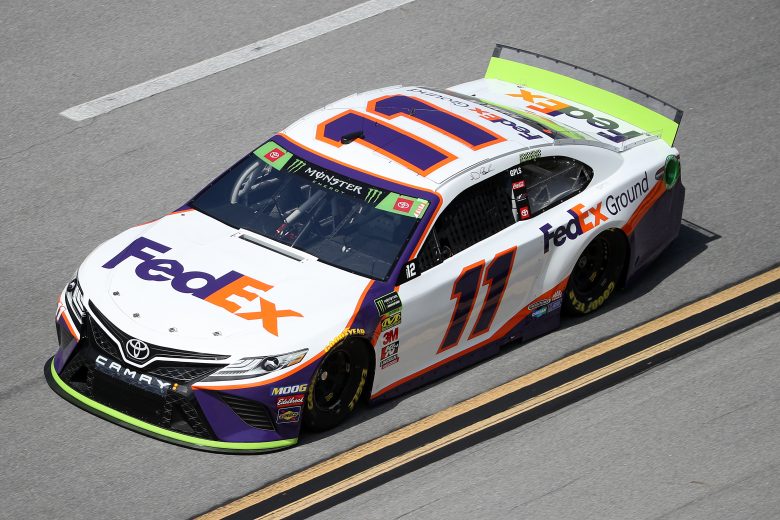 TALLADEGA, ALABAMA - OCTOBER 11: Denny Hamlin, driver of the #11 FedEx Ground Toyota, during practice for the Monster Energy NASCAR Cup Series 1000Bulbs.com 500 at Talladega Superspeedway on October 11, 2019 in Talladega, Alabama. (Photo by Chris Graythen/Getty Images) | Getty Images