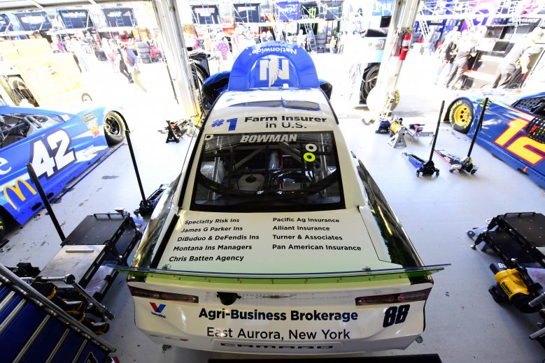 KANSAS CITY, KANSAS - OCTOBER 18: The #88 Nationwide Chevrolet, driven by Alex Bowman(not pictured), waits in the garage area prior to practice for the Monster Energy NASCAR Cup Series Hollywood Casino 400 at Kansas Speedway on October 18, 2019 in Kansas City, Kansas. (Photo by Jared C. Tilton/Getty Images) | Getty Images