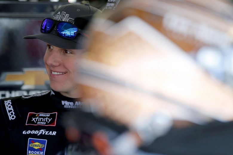KANSAS CITY, KANSAS - OCTOBER 18: John Hunter Nemechek, driver of the #23 Fire Alarm Services Inc Chevrolet, looks on during practice for the NASCAR Xfinity Series Kansas Lottery 300 at Kansas Speedway on October 18, 2019 in Kansas City, Kansas. (Photo by Brian Lawdermilk/Getty Images) | Getty Images