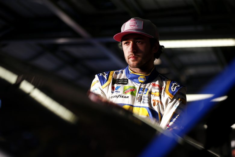 KANSAS CITY, KANSAS - OCTOBER 18: Chase Elliott, driver of the #9 NAPA Auto Parts Chevrolet, waits in the garage during practice for the Monster Energy NASCAR Cup Series Hollywood Casino 400 at Kansas Speedway on October 18, 2019 in Kansas City, Kansas. (Photo by Jonathan Ferrey/Getty Images) | Getty Images