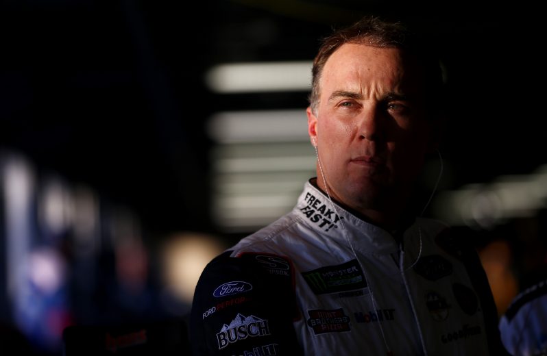 KANSAS CITY, KANSAS - OCTOBER 18: Kevin Harvick, driver of the #4 Jimmy John's 3 Dollar Little John Ford, waits in the garage during practice for the Monster Energy NASCAR Cup Series Hollywood Casino 400 at Kansas Speedway on October 18, 2019 in Kansas City, Kansas. (Photo by Jonathan Ferrey/Getty Images) | Getty Images