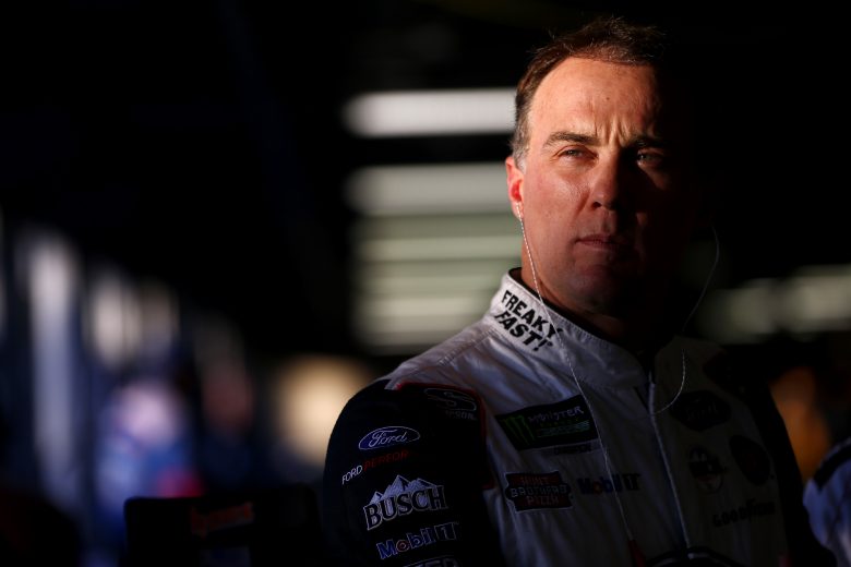 KANSAS CITY, KANSAS - OCTOBER 18: Kevin Harvick, driver of the #4 Jimmy John's 3 Dollar Little John Ford, waits in the garage during practice for the Monster Energy NASCAR Cup Series Hollywood Casino 400 at Kansas Speedway on October 18, 2019 in Kansas City, Kansas. (Photo by Jonathan Ferrey/Getty Images) | Getty Images