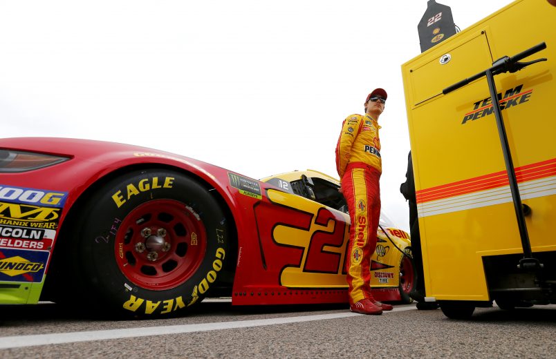 KANSAS CITY, KANSAS - OCTOBER 19: Joey Logano, driver of the #22 Shell Pennzoil Ford, waits during qualifying for the Monster Energy NASCAR Cup Series Hollywood Casino 400 at Kansas Speedway on October 19, 2019 in Kansas City, Kansas. (Photo by Jonathan Ferrey/Getty Images) | Getty Images