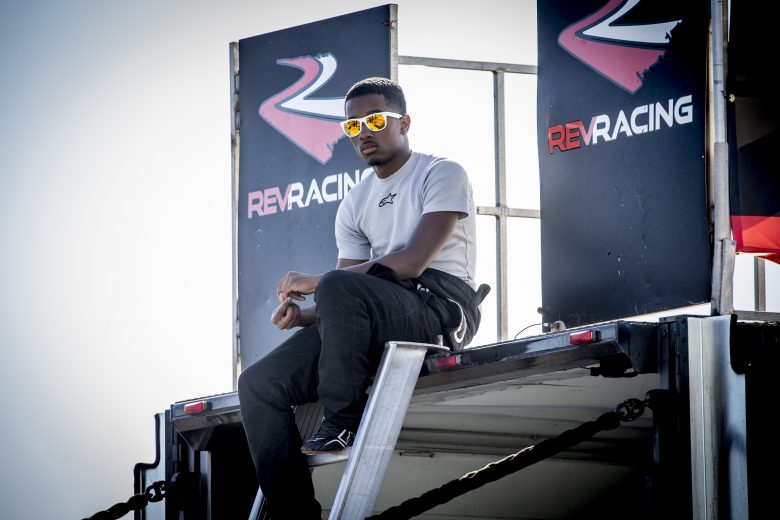 NEW SMYRNA BEACH, FLORIDA - OCTOBER 23:   Rajah Caruth,  NASCAR Drive for Diversity Combine at New Smyrna Speedway on October 23, 2019 in New Smyrna Beach, Florida. (Photo by Brian Cleary/Getty Images)