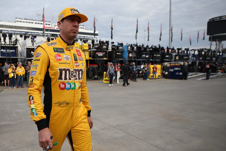 MARTINSVILLE, VIRGINIA - OCTOBER 26: Kyle Busch, driver of the #18 M&M's Halloween Toyota, walks to his car during practice for the Monster Energy NASCAR Cup Series First Data 500 at Martinsville Speedway on October 26, 2019 in Martinsville, Virginia. (Photo by Matt Sullivan/Getty Images) | Getty Images