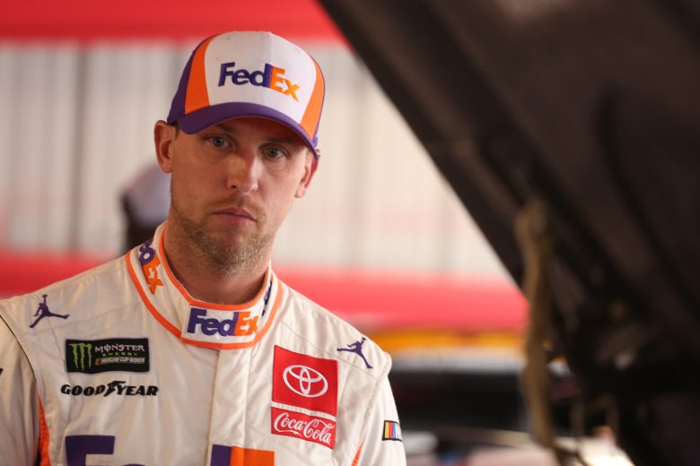 MARTINSVILLE, VIRGINIA - OCTOBER 26: Denny Hamlin, driver of the #11 FedEx Freight Toyota, stands by his car during practice for the Monster Energy NASCAR Cup Series First Data 500 at Martinsville Speedway on October 26, 2019 in Martinsville, Virginia. (Photo by Matt Sullivan/Getty Images) | Getty Images