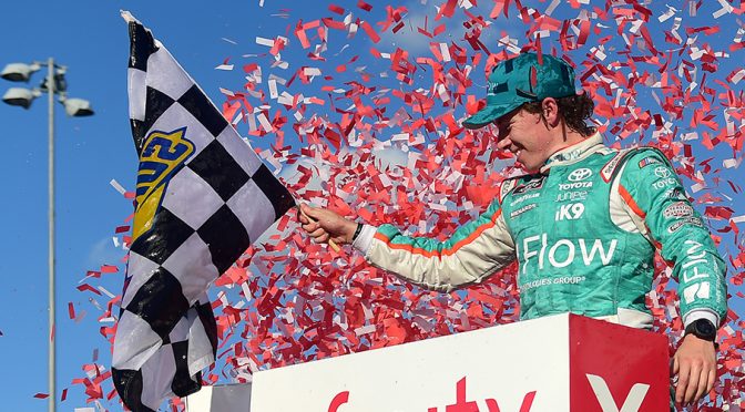 Featured Image for Brandon Jones lands first Xfinity win at Kansas; Custer, Reddick scrap