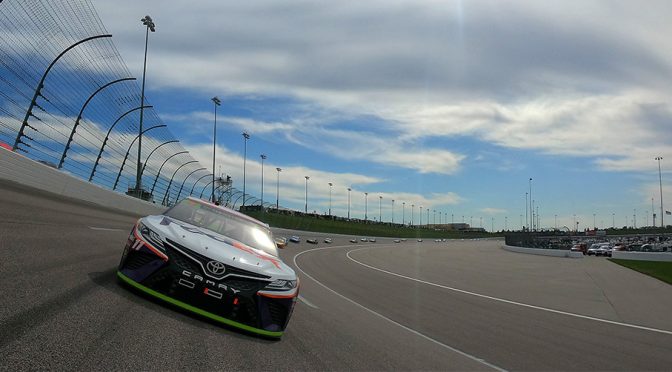 Featured image for Denny Hamlin, Joey Logano snag stages in Kansas playoff race