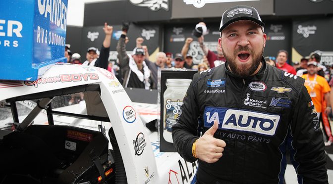 Featured image for Boyd wins Talladega Gander Trucks race after Sauter penalized