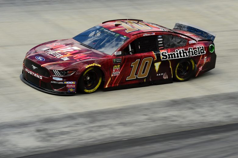 BRISTOL, TN - APRIL 05: Aric Almirola, driver of the #10 SHAZAMSmithfield Ford, practices for the Monster Energy NASCAR Cup Series Food City 500 at Bristol Motor Speedway on April 5, 2019 in Bristol, Tennessee. (Photo by Jared C. Tilton/Getty Images) | Getty Images