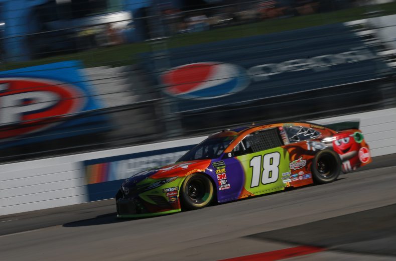 MARTINSVILLE, VIRGINIA - OCTOBER 27: Kyle Busch, driver of the #18 M&M's Halloween Toyota, races during the Monster Energy NASCAR Cup Series First Data 500 at Martinsville Speedway on October 27, 2019 in Martinsville, Virginia. (Photo by Matt Sullivan/Getty Images) | Getty Images