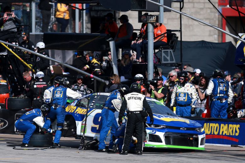 FORT WORTH, TEXAS - NOVEMBER 03: Chase Elliott, driver of the #9 NAPA Auto Parts Chevrolet, pits following an on-track incident during the Monster Energy NASCAR Cup Series AAA Texas 500 at Texas Motor Speedway on November 03, 2019 in Fort Worth, Texas. (Photo by Sean Gardner/Getty Images) | Getty Images