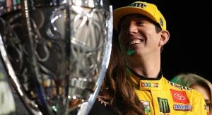 Kyle Busch celebrates at Homestead-Miami Speedway.