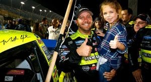 Matt Crafton celebrates with his daughter at Homestead-Miami Speedway
