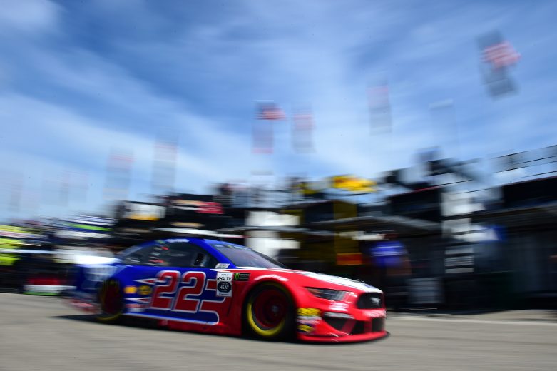 LOUDON, NEW HAMPSHIRE - JULY 20: Joey Logano drives the #22 AAA Insurance Ford through the garage area during practice for the Monster Energy NASCAR Cup Series Foxwoods Resort Casino 301 at New Hampshire Motor Speedway on July 20, 2019 in Loudon, New Hampshire. (Photo by Jared C. Tilton/Getty Images) | Getty Images