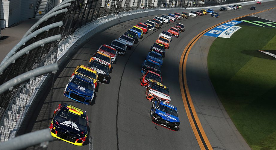 DAYTONA BEACH, FL - FEBRUARY 17:  William Byron, driver of the #24 Axalta Chevrolet, and Alex Bowman, driver of the #88 Nationwide Chevrolet, lead the field during the Monster Energy NASCAR Cup Series 61st Annual Daytona 500 at Daytona International Speedway on February 17, 2019 in Daytona Beach, Florida.  (Photo by Sean Gardner/Getty Images) | Getty Images