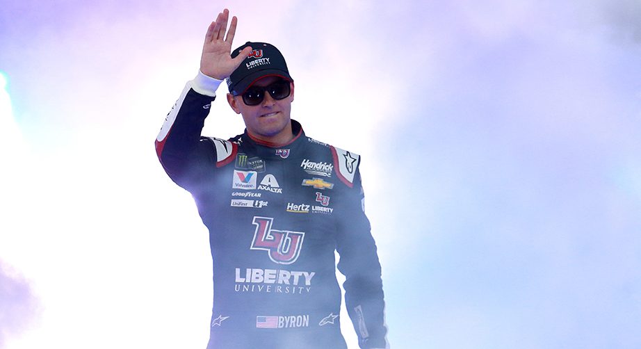 RICHMOND, VIRGINIA - SEPTEMBER 21: William Byron, driver of the #24 Liberty University Chevrolet, walks the red carpet during driver intro prior to the start of the Monster Energy NASCAR Cup Series Federated Auto Parts 400 at Richmond Raceway on September 21, 2019 in Richmond, Virginia. (Photo by Sean Gardner/Getty Images) | Getty Images