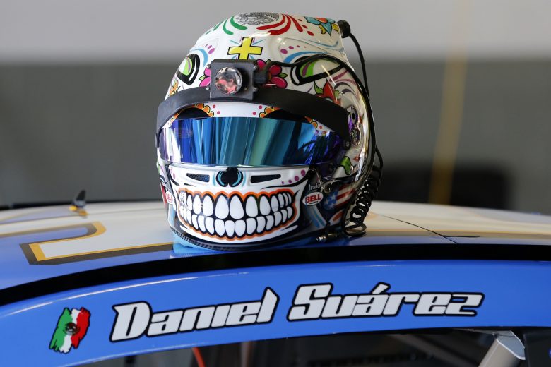 FORT WORTH, TEXAS - NOVEMBER 01: The helmet of Daniel Suarez, driver of the #41 Walmart Family Mobile Ford, sits on his car during practice for the Monster Energy NASCAR Cup Series AAA Texas 500 at Texas Motor Speedway on November 01, 2019 in Fort Worth, Texas. (Photo by Brian Lawdermilk/Getty Images) | Getty Images