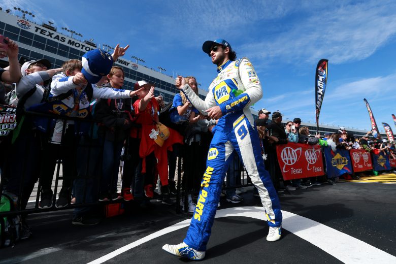 FORT WORTH, TEXAS - NOVEMBER 03: Chase Elliott, driver of the #9 NAPA Auto Parts Chevrolet, is introduced prior to the Monster Energy NASCAR Cup Series AAA Texas 500 at Texas Motor Speedway on November 03, 2019 in Fort Worth, Texas. (Photo by Sean Gardner/Getty Images) | Getty Images