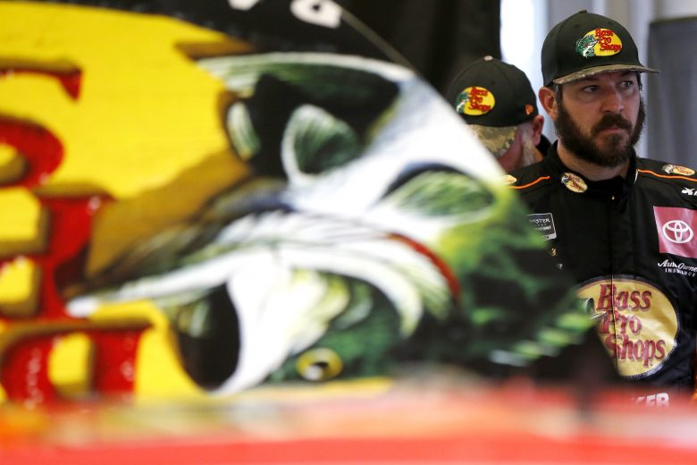 HOMESTEAD, FLORIDA - NOVEMBER 15: Martin Truex Jr., driver of the #19 Bass Pro Shops Toyota, waits in the garage during practice for the Monster Energy NASCAR Cup Series Ford EcoBoost 400 at Homestead-Miami Speedway on November 15, 2019 in Homestead, Florida. (Photo by Jonathan Ferrey/Getty Images) | Getty Images