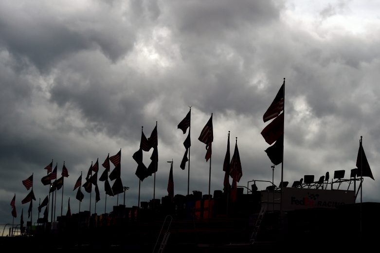 HOMESTEAD, FLORIDA - NOVEMBER 15: Storm clouds roll in over the garage area during practice for the Monster Energy NASCAR Cup Series Ford EcoBoost 400 at Homestead-Miami Speedway on November 15, 2019 in Homestead, Florida. (Photo by Jared C. Tilton/Getty Images) | Getty Images