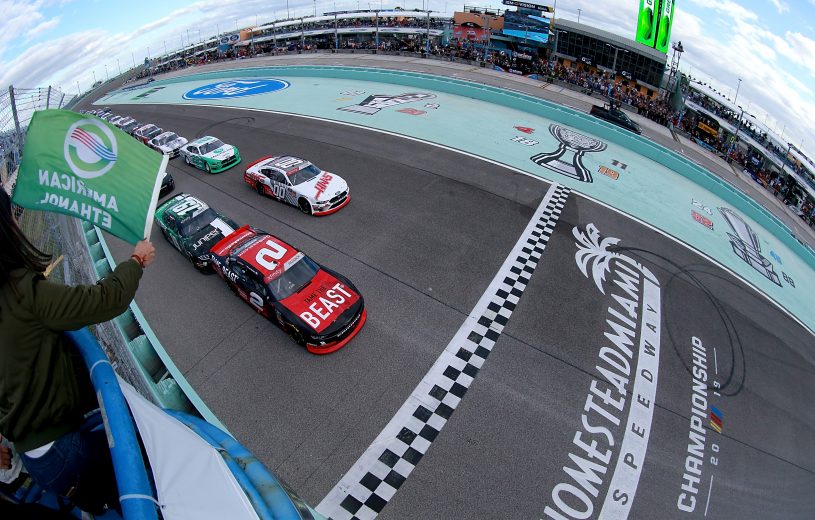 HOMESTEAD, FLORIDA - NOVEMBER 16: Tyler Reddick, driver of the #2 Tame the Beast Chevrolet, takes the green flag to start the NASCAR Xfinity Series Ford EcoBoost 300 at Homestead-Miami Speedway on November 16, 2019 in Homestead, Florida. (Photo by Sean Gardner/Getty Images) | Getty Images