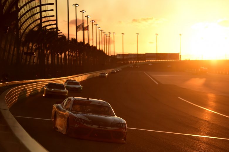 HOMESTEAD, FLORIDA - NOVEMBER 16: Christopher Bell, driver of the #20 Rheem/Watts Toyota, leads a pack of cars during the NASCAR Xfinity Series Ford EcoBoost 300 at Homestead-Miami Speedway on November 16, 2019 in Homestead, Florida. (Photo by Jared C. Tilton/Getty Images) | Getty Images