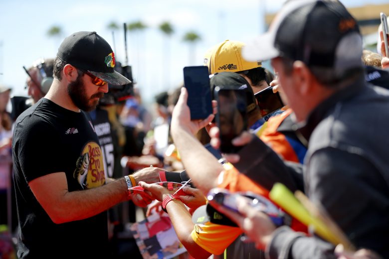 HOMESTEAD, FLORIDA - NOVEMBER 17:  Martin Truex Jr., driver of the #19 Bass Pro Shops Toyota, attends the driver's meeting prior to the Monster Energy NASCAR Cup Series Ford EcoBoost 400 at Homestead Speedway on November 17, 2019 in Homestead, Florida. (Photo by Jonathan Ferrey/Getty Images) | Getty Images
