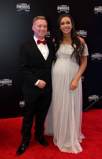 CHARLOTTE, NORTH CAROLINA - NOVEMBER 22: Tyler Reddick, NASCAR Xfinity Series Champion, poses with his girlfriend, Alexa De Leon, on the red carpet prior to the NASCAR Xfinity Series and NASCAR Gander Outdoors Truck Series Championship Banquet at Charlotte Convention Center on November 22, 2019 in Charlotte, North Carolina. (Photo by Brian Lawdermilk/Getty Images) | Getty Images