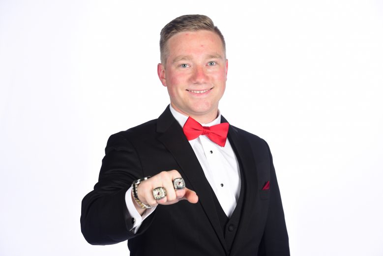CHARLOTTE, NORTH CAROLINA - NOVEMBER 22: NASCAR Xfinity Series Champion Tyler Reddick poses for a photo opportunity following the NASCAR Xfinity Series and NASCAR Gander Outdoors Truck Series Championship Banquet at Charlotte Convention Center on November 22, 2019 in Charlotte, North Carolina. (Photo by Jared C. Tilton/Getty Images) | Getty Images