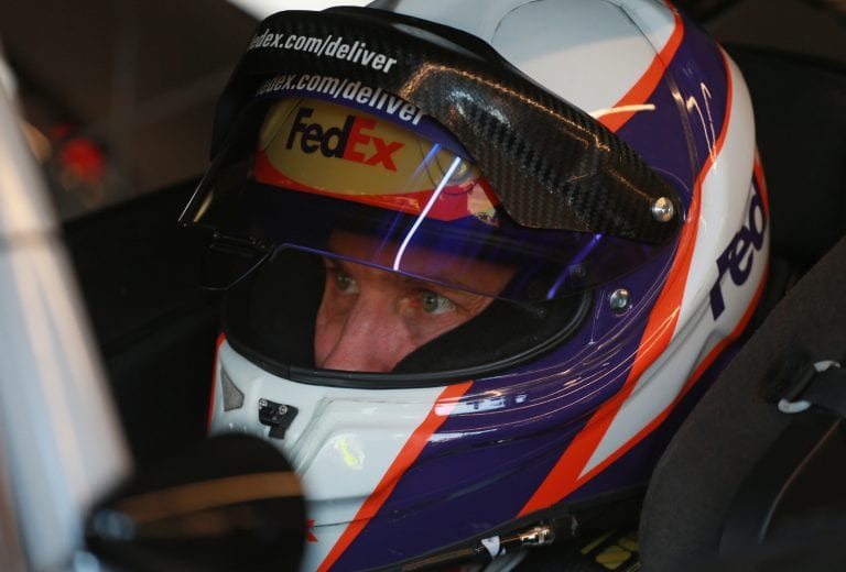 AVONDALE, AZ - MARCH 09:  Denny Hamlin, driver of the #11 FedEx Freight Toyota, sits in his car  during practice for the Monster Energy NASCAR Cup Series TicketGuardian 500 at ISM Raceway on March 9, 2019 in Avondale, Arizona.  (Photo by Matt Sullivan/Getty Images) | Getty Images