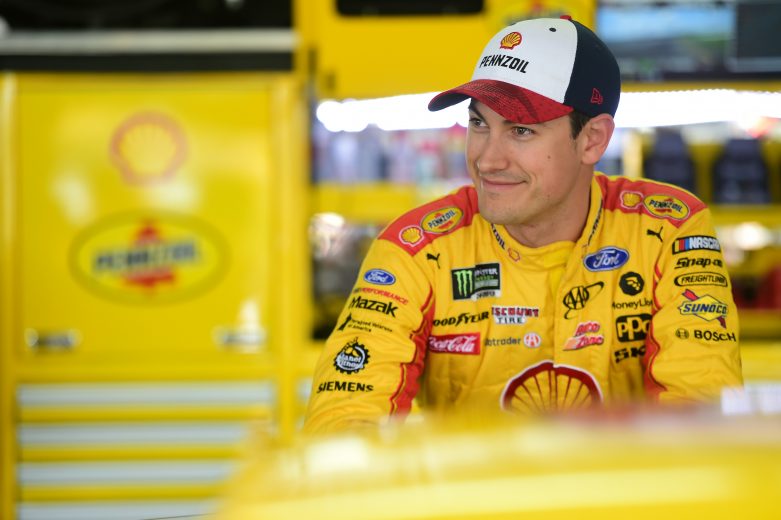 LONG POND, PENNSYLVANIA - MAY 31: Joey Logano, driver of the #22 Shell Pennzoil Ford, stands in the garage area during practice for the Monster Energy NASCAR Cup Series Pocono 400 at Pocono Raceway on May 31, 2019 in Long Pond, Pennsylvania. (Photo by Jared C. Tilton/Getty Images) | Getty Images