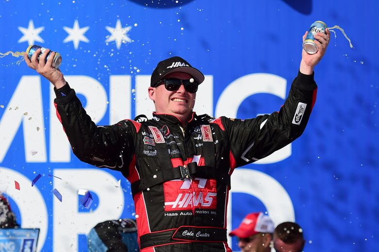 JOLIET, ILLINOIS - JUNE 29: Cole Custer, driver of the #00 Haas Automation Ford, celebrates in Victory Lane after winning the NASCAR Xfinity Series Camping World 300 at Chicagoland Speedway on June 29, 2019 in Joliet, Illinois. (Photo by Jared C. Tilton/Getty Images) | Getty Images