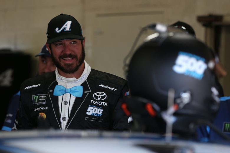 BROOKLYN, MICHIGAN - AUGUST 10: Martin Truex Jr, driver of the #19 Auto-Owners Insurance/MTJ 500th Start Toyota, stands by his car during practice for the Monster Energy NASCAR Cup Series Consumers Energy 400 at Michigan International Speedway on August 10, 2019 in Brooklyn, Michigan. (Photo by Matt Sullivan/Getty Images) | Getty Images