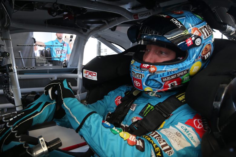 LAS VEGAS, NEVADA - SEPTEMBER 13: Kyle Busch, driver of the #18 M&M's Hazelnut Toyota, sits in his car during practice for the Monster Energy NASCAR Cup Series South Point 400 at Las Vegas Motor Speedway on September 13, 2019 in Las Vegas, Nevada. (Photo by Matt Sullivan/Getty Images) | Getty Images