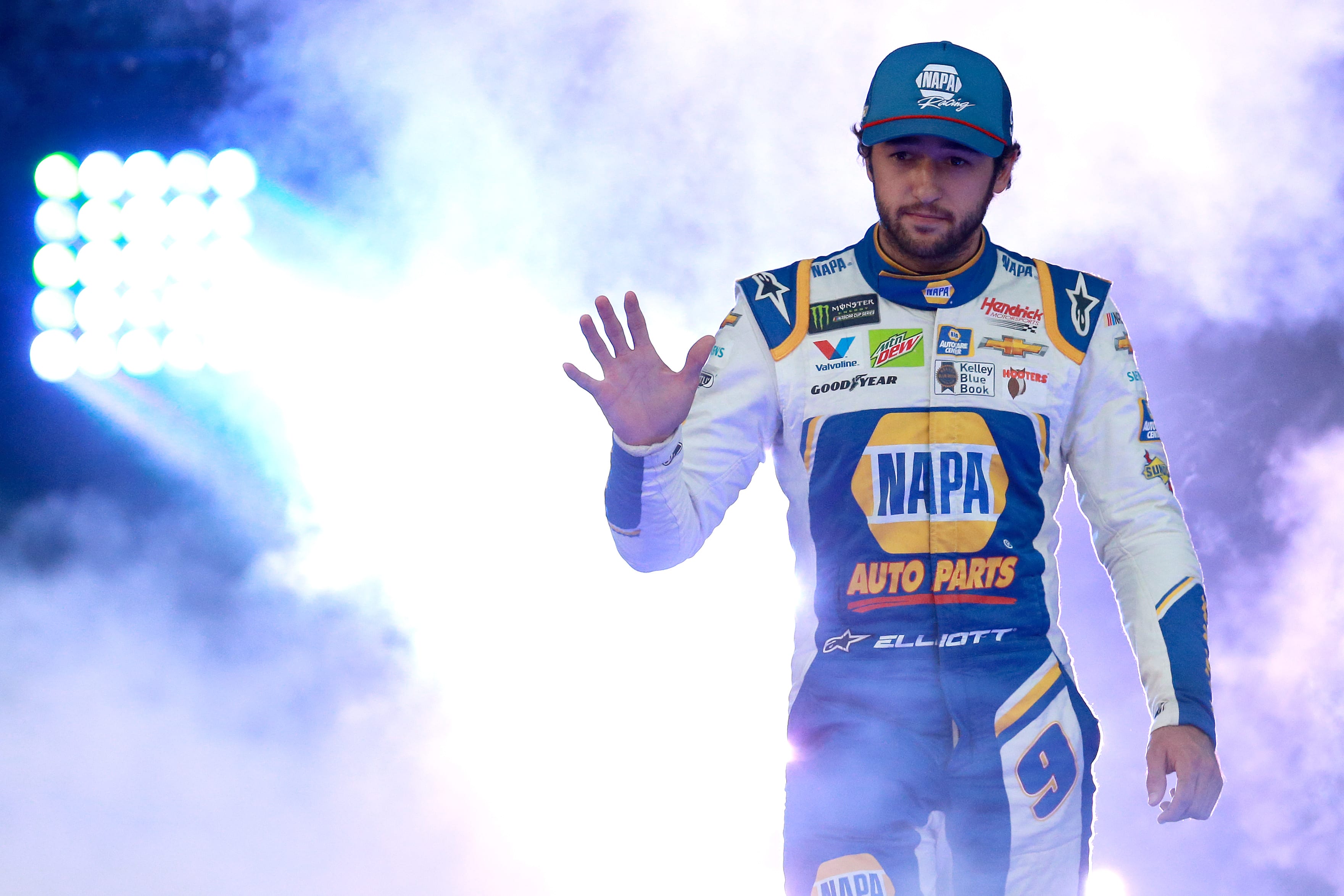 RICHMOND, VIRGINIA - SEPTEMBER 21: Chase Elliott, driver of the #9 NAPA Chevrolet, walks the red carpet during driver intro prior to the start of the Monster Energy NASCAR Cup Series Federated Auto Parts 400 at Richmond Raceway on September 21, 2019 in Richmond, Virginia. (Photo by Sean Gardner/Getty Images) | Getty Images