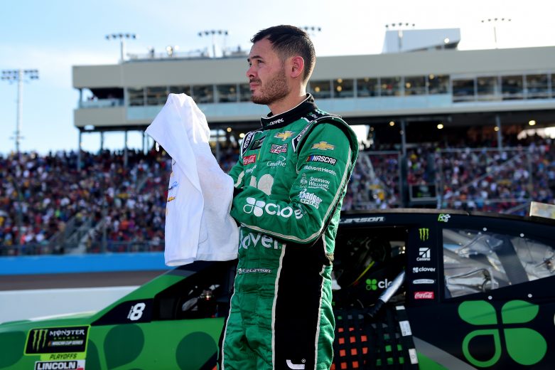 AVONDALE, ARIZONA - NOVEMBER 10: Kyle Larson, driver of the #42 Clover Chevrolet, stands on the grid after failing to make the championship race following the Monster Energy NASCAR Cup Series Bluegreen Vacations 500 at ISM Raceway on November 10, 2019 in Avondale, Arizona. (Photo by Jared C. Tilton/Getty Images) | Getty Images