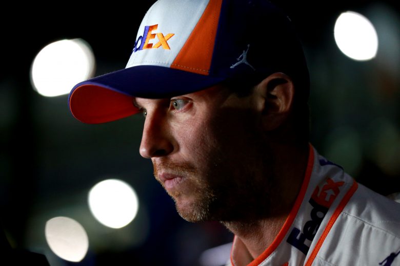 HOMESTEAD, FLORIDA - NOVEMBER 15: Denny Hamlin, driver of the #11 FedEx Express Toyota, stands in the garage during practice for the Monster Energy NASCAR Cup Series Ford EcoBoost 400 at Homestead-Miami Speedway on November 15, 2019 in Homestead, Florida. (Photo by Sean Gardner/Getty Images) | Getty Images