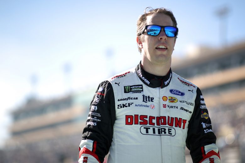 HOMESTEAD, FLORIDA - NOVEMBER 17: Brad Keselowski, driver of the #2 Discount Tire Ford, stands on the grid  during the Monster Energy NASCAR Cup Series Ford EcoBoost 400 at Homestead Speedway on November 17, 2019 in Homestead, Florida. (Photo by Chris Graythen/Getty Images) | Getty Images