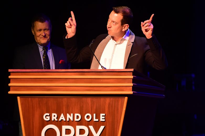 NASHVILLE, TENNESSEE - DECEMBER 03: Monster Energy NASCAR Cup Series champion Kyle Busch speaks during the NASCAR Night At The Opry Hosted By PNC Bank at Ryman Auditorium on December 03, 2019 in Nashville, Tennessee. (Photo by Jared C. Tilton/Getty Images) | Getty Images