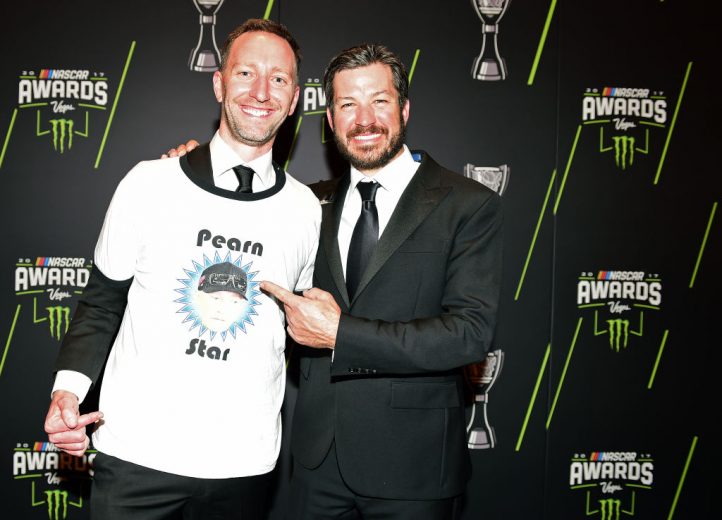 LAS VEGAS, NV - NOVEMBER 30:  Monster Energy NASCAR Cup Series Champion Martin Truex Jr. and his crew chief Cole Pearn pose for a photo following the Monster Energy NASCAR Cup Series awards at Wynn Las Vegas on November 30, 2017 in Las Vegas, Nevada.  (Photo by Jared C. Tilton/Getty Images) | Getty Images