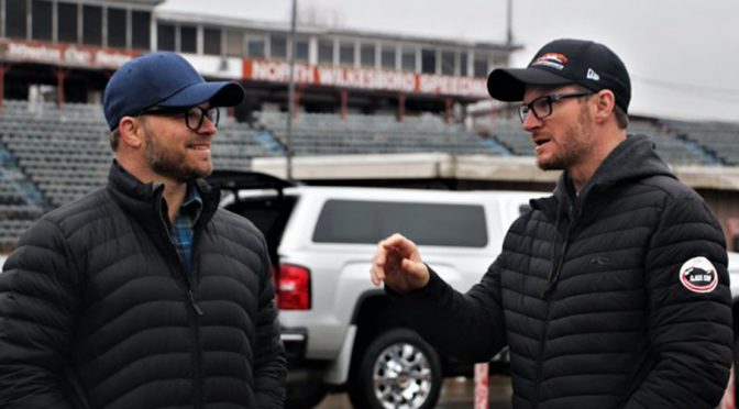 Featured image for Dale Jr., crew clean up North Wilkesboro Speedway for iRacing track scan