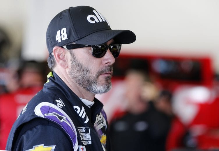 DAYTONA BEACH, FLORIDA - FEBRUARY 08: Jimmie Johnson, driver of the #48 Ally Chevrolet, stands in the garage area during practice for the NASCAR Cup Series 62nd Annual Daytona 500 at Daytona International Speedway on February 08, 2020 in Daytona Beach, Florida. (Photo by Brian Lawdermilk/Getty Images) | Getty Images