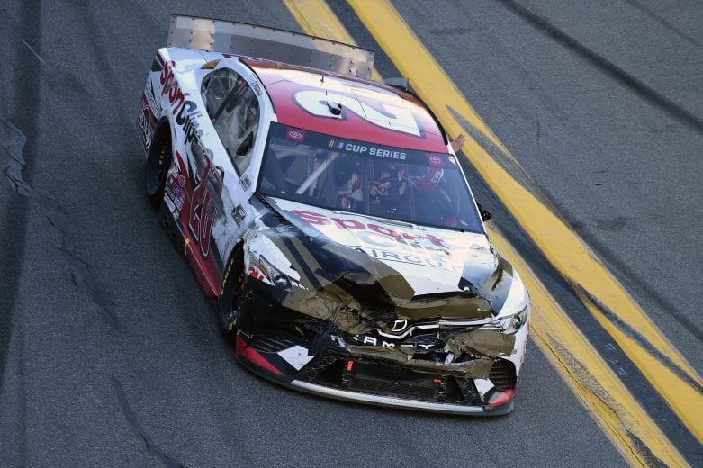 DAYTONA BEACH, FLORIDA - FEBRUARY 09: Erik Jones, driver of the #20 Sport Clips Toyota, celebrates winning the NASCAR Cup Series Busch Clash at Daytona International Speedway on February 09, 2020 in Daytona Beach, Florida. (Photo by Jared C. Tilton/Getty Images) | Getty Images