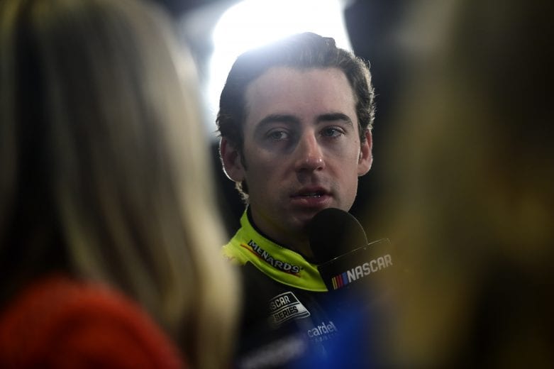 DAYTONA BEACH, FLORIDA - FEBRUARY 12: Ryan Blaney, driver of the #12 Menards/Peak Ford, speaks with the media during the NASCAR Cup Series 62nd Annual Daytona 500 Media Day at Daytona International Speedway on February 12, 2020 in Daytona Beach, Florida. (Photo by Jared C. Tilton/Getty Images) | Getty Images