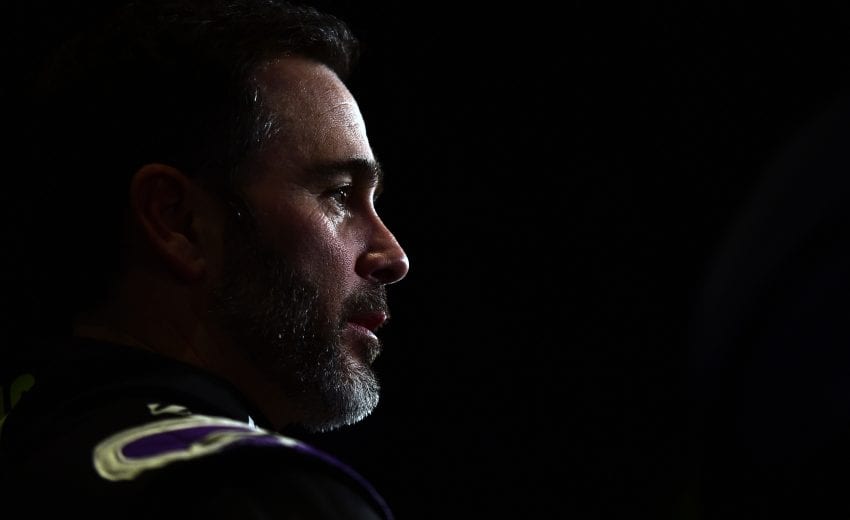 DAYTONA BEACH, FLORIDA - FEBRUARY 12: Jimmie Johnson, driver of the #48 Ally Chevrolet, speaks with the media during the NASCAR Cup Series 62nd Annual Daytona 500 Media Day at Daytona International Speedway on February 12, 2020 in Daytona Beach, Florida. (Photo by Jared C. Tilton/Getty Images) | Getty Images