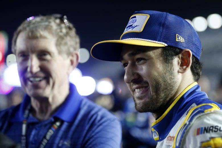 DAYTONA BEACH, FLORIDA - FEBRUARY 13: Chase Elliott, driver of the #9 NAPA Auto Parts Chevrolet, stands on the grid during the NASCAR Cup Series Bluegreen Vacations Duel 1 at Daytona International Speedway on February 13, 2020 in Daytona Beach, Florida. (Photo by Brian Lawdermilk/Getty Images) | Getty Images