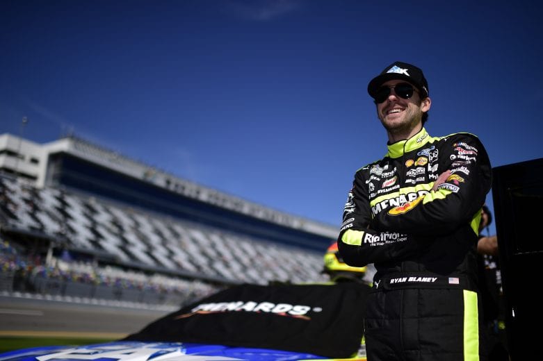 DAYTONA BEACH, FLORIDA - FEBRUARY 09: Ryan Blaney, driver of the #12 Menards/Peak Ford, stands on the grid during qualifying for the NASCAR Cup Series 62nd Annual Daytona 500 at Daytona International Speedway on February 09, 2020 in Daytona Beach, Florida. (Photo by Jared C. Tilton/Getty Images) | Getty Images
