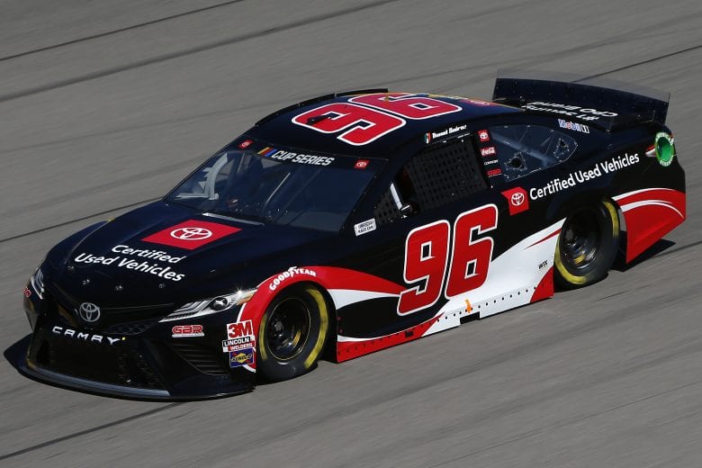 LAS VEGAS, NEVADA - FEBRUARY 21:  Daniel Suarez, driver of the #96 Toyota Certified Used Vehicles Toyota, drives during practice for the NASCAR Cup Series at Las Vegas Motor Speedway on February 21, 2020 in Las Vegas, Nevada. (Photo by Jonathan Ferrey/Getty Images) | Getty Images